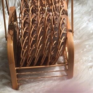 Vintage Pressed Butterfly Bamboo Wicker Coasters Granny Core Cottage Core